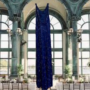 Sumeer Dark Blue Beaded Dress Size XL